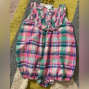 Ralph Lauren Baby Girl Plaid Romper
